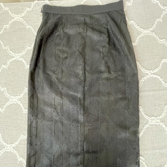 BOSS Runway Edition Intricate Sheer Overlay Black Pencil Skirt Size 4 - Picture 2 of 5